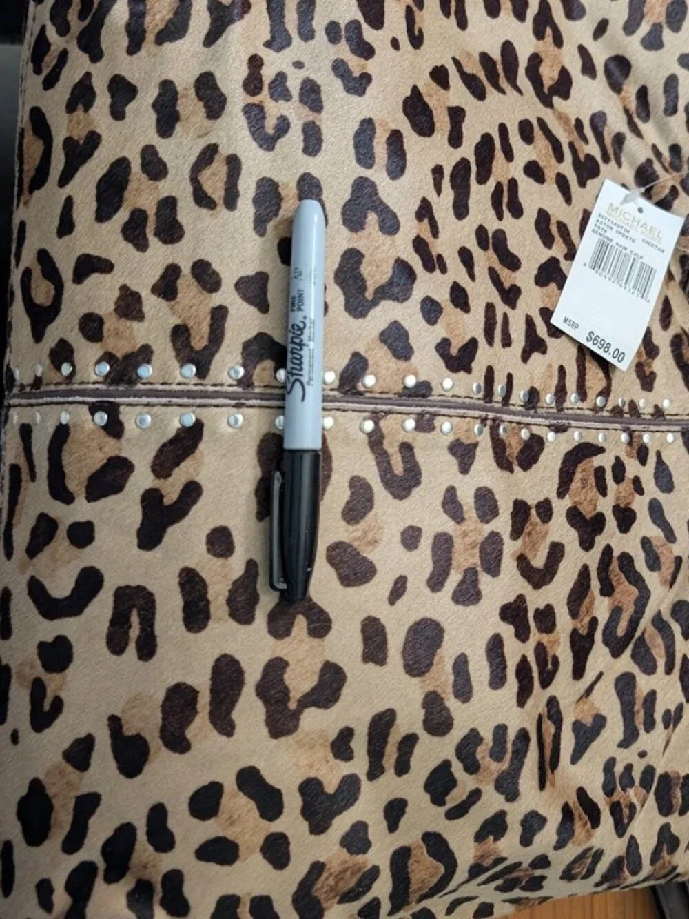 NWT Michael Kors Astor Update Cheetah Tote Genuine Calf Hair Luxury Bag